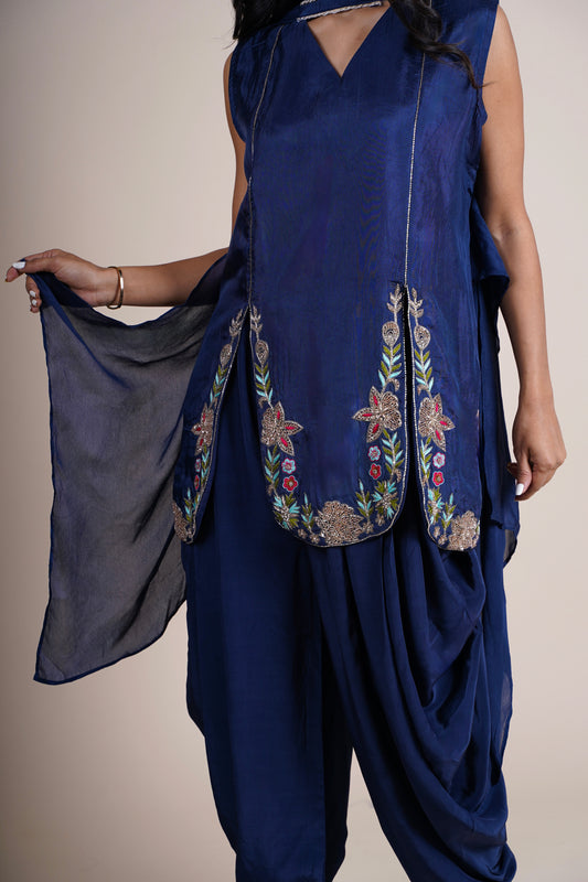 Blue Dhoti Kurta For Women