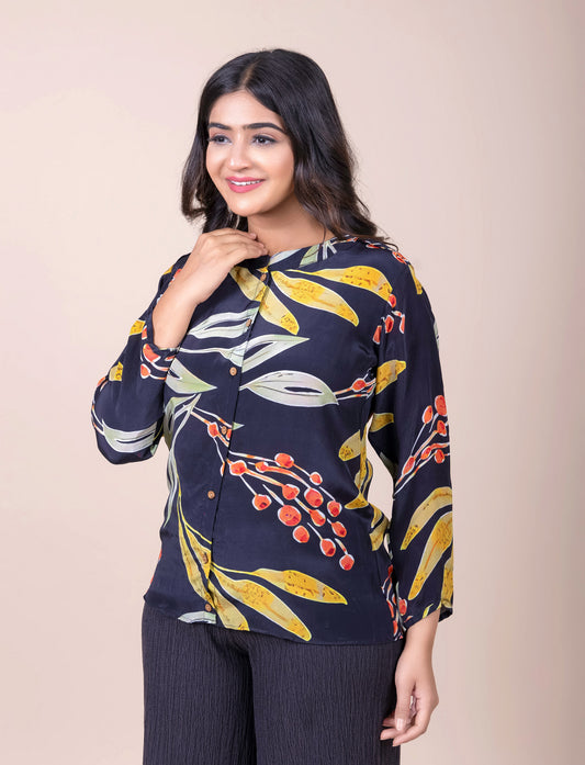 Tarz's Black printed Shirt for women