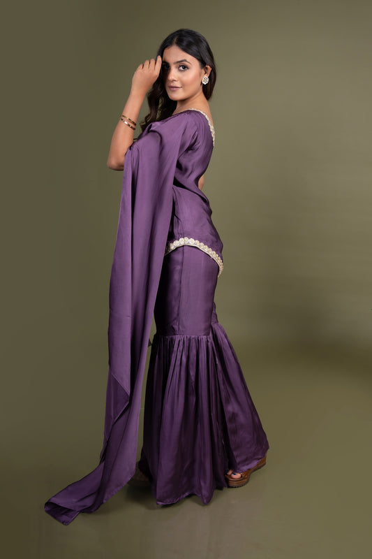 Mauve Indowestern gharara set