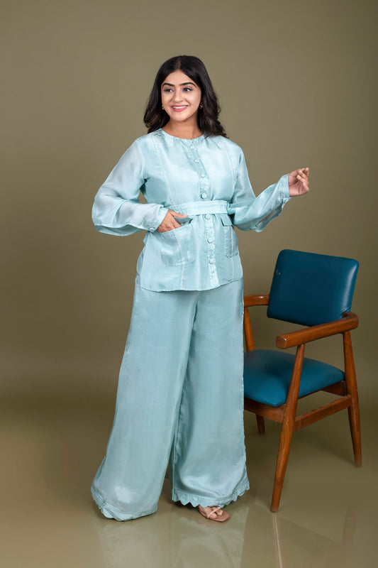 Tarz's AquaBlue Anchored Co-ord set