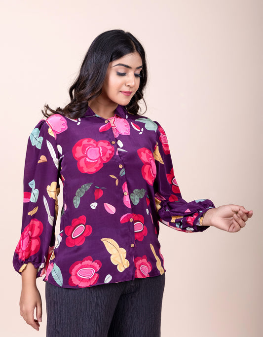 Tarz's Purple printed Shirt for women