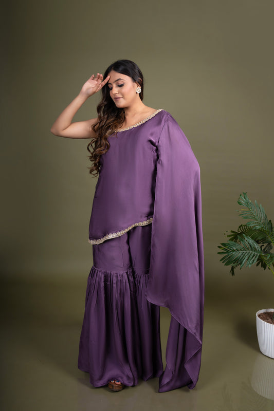 Mauve Indowestern gharara set